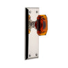Fifth Avenue Long Plate with Baguette Amber Crystal Knob in Polished Nickel