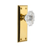 Fifth Avenue Long Plate with Biarritz Crystal Knob in Polished Brass