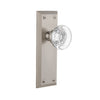 Fifth Avenue Long Plate with Bordeaux Crystal Knob in Satin Nickel