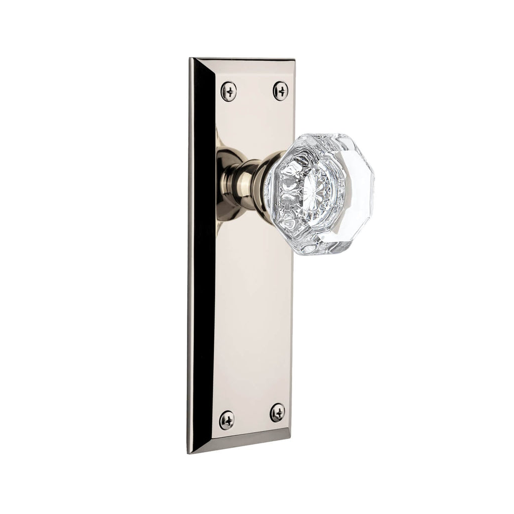 Fifth Avenue Long Plate with Chambord Crystal Knob in Polished Nickel