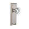 Fifth Avenue Long Plate with Chambord Crystal Knob in Satin Nickel