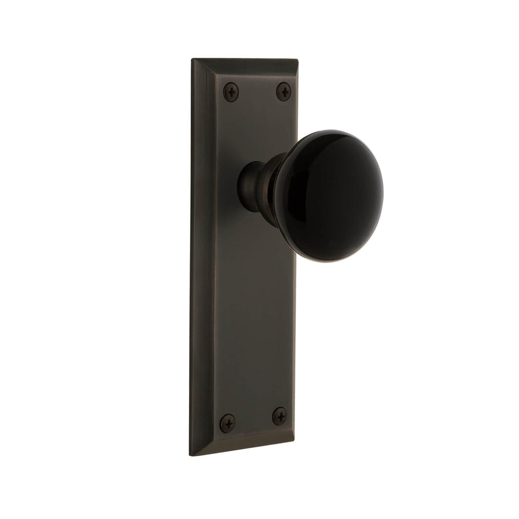 Fifth Avenue Long Plate with Coventry Knob in Timeless Bronze