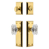 Fifth Avenue Long Plate Entry Set with Baguette Clear Crystal Knob in Lifetime Brass