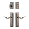 Fifth Avenue Long Plate Entry Set with Bellagio Lever in Antique Pewter