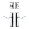Fifth Avenue Long Plate Entry Set with Bellagio Lever in Bright Chrome