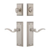 Fifth Avenue Long Plate Entry Set with Bellagio Lever in Satin Nickel
