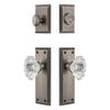 Fifth Avenue Long Plate Entry Set with Biarritz Crystal Knob in Antique Pewter