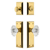 Fifth Avenue Long Plate Entry Set with Biarritz Crystal Knob in Lifetime Brass