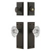 Fifth Avenue Long Plate Entry Set with Biarritz Crystal Knob in Timeless Bronze