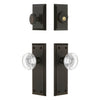 Fifth Avenue Long Plate Entry Set with Bordeaux Crystal Knob in Timeless Bronze