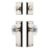 Fifth Avenue Long Plate Entry Set with Burgundy Crystal Knob in Polished Nickel