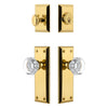 Fifth Avenue Long Plate Entry Set with Chambord Crystal Knob in Lifetime Brass