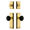 Fifth Avenue Long Plate Entry Set with Coventry Knob in Lifetime Brass