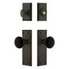 Fifth Avenue Long Plate Entry Set with Coventry Knob in Timeless Bronze