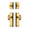Fifth Avenue Long Plate Entry Set with Eden Prairie Knob in Lifetime Brass