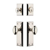 Fifth Avenue Long Plate Entry Set with Eden Prairie Knob in Polished Nickel