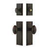 Fifth Avenue Long Plate Entry Set with Eden Prairie Knob in Timeless Bronze