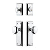Fifth Avenue Long Plate Entry Set with Fifth Avenue Knob in Bright Chrome