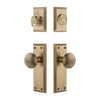 Fifth Avenue Long Plate Entry Set with Fifth Avenue Knob in Vintage Brass