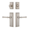 Fifth Avenue Long Plate Entry Set with Georgetown Lever in Satin Nickel