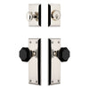 Fifth Avenue Long Plate Entry Set with Lyon Knob in Polished Nickel