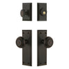 Fifth Avenue Long Plate Entry Set with Parthenon Knob in Timeless Bronze