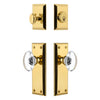 Fifth Avenue Long Plate Entry Set with Provence Crystal Knob in Lifetime Brass