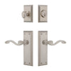 Fifth Avenue Long Plate Entry Set with Portofino Lever in Satin Nickel