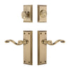 Fifth Avenue Long Plate Entry Set with Portofino Lever in Vintage Brass