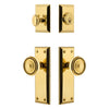 Fifth Avenue Long Plate Entry Set with Soleil Knob in Lifetime Brass