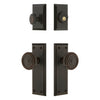 Fifth Avenue Long Plate Entry Set with Soleil Knob in Timeless Bronze