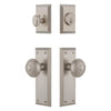 Fifth Avenue Long Plate Entry Set with Windsor Knob in Satin Nickel