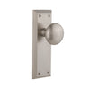 Fifth Avenue Long Plate with Fifth Avenue Knob in Satin Nickel