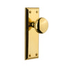 Fifth Avenue Long Plate with Fifth Avenue Knob in Lifetime Brass