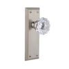 Fifth Avenue Long Plate with Fontainebleau Crystal Knob in Satin Nickel
