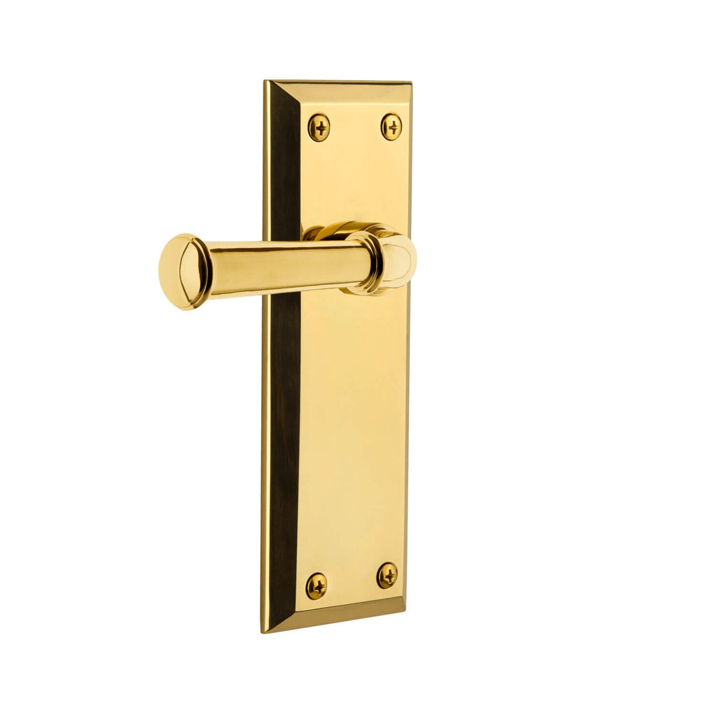Fifth Avenue Long Plate with Georgetown Lever in Polished Brass