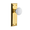Fifth Avenue Long Plate with Hyde Park Knob in Polished Brass