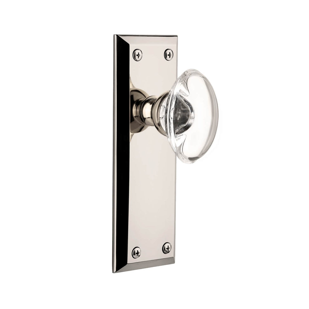 Fifth Avenue Long Plate with Provence Crystal Knob in Polished Nickel