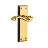 Fifth Avenue Long Plate with Portofino Lever in Polished Brass