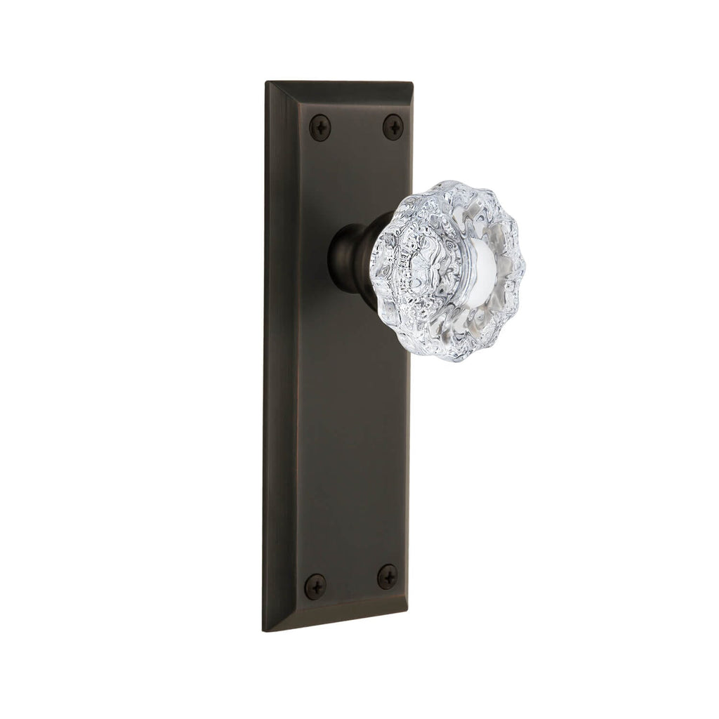Fifth Avenue Long Plate with Versailles Crystal Knob in Timeles Bronze