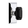 Fifth Avenue Short Plate with Baguette Black Crystal Knob in Bright Chrome