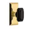 Fifth Avenue Short Plate with Baguette Black Crystal Knob in Lifetime Brass