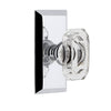 Fifth Avenue Short Plate with Baguette Clear Crystal Knob in Bright Chrome