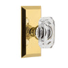 Fifth Avenue Short Plate with Baguette Clear Crystal Knob in Lifetime Brass