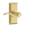 Fifth Avenue Short Plate with Bellagio Lever in Satin Brass