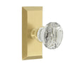 Fifth Avenue Short Plate with Brilliant Crystal Knob in Satin Brass