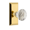 Fifth Avenue Short Plate with Brilliant Crystal Knob in Lifetime Brass