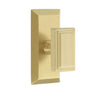 Fifth Avenue Short Plate with Carré Knob in Satin Brass