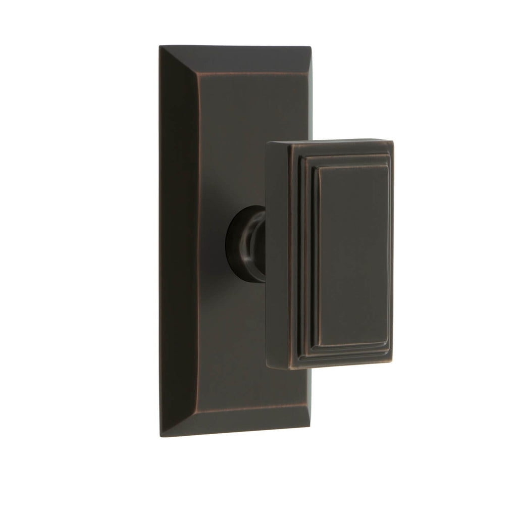 Fifth Avenue Short Plate with Carré Knob in Timeless Bronze