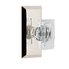 Fifth Avenue Short Plate with Carré Crystal Knob in Polished Nickel
